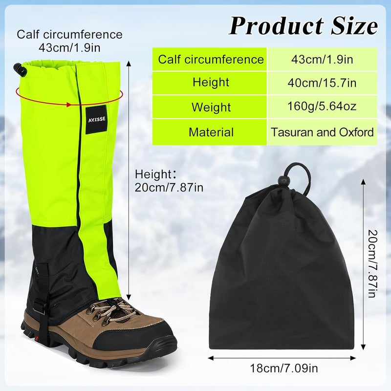 yuuzue Waterproof Adjustable Hiking Gaiters for Men and Women, Snow Boots-Gaiters for Hiking in Hunting Sand Mud Mountain Climbing Snowshoeing - Image 2